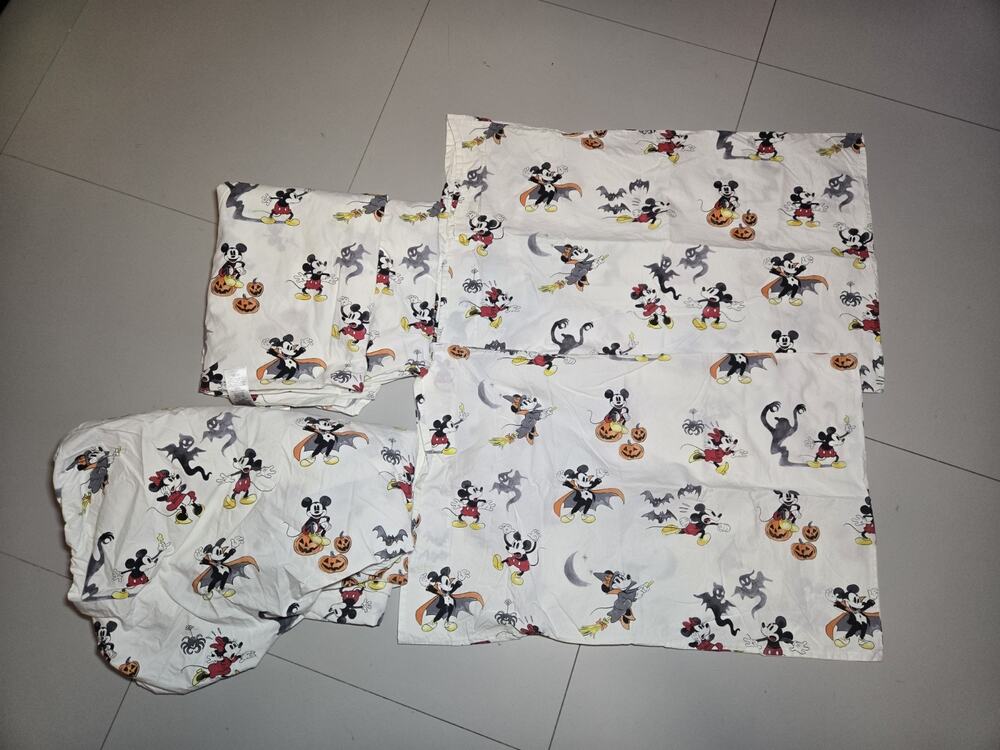 Mickey Mouse Queen Size Organic Sheet Set Halloween Theme Complete Pottery Barn